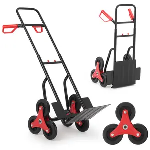 Stair Climbing Dolly,Foldable Hand Truck with 6 Rubber Wheels and Telescoping Handle