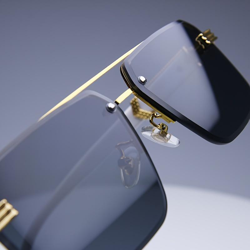 4-Pack Fashion Rimless Sunglasses for Men and Women Classic Small Square Frameless Shades with UV Protection for Travel and Everyday Wear Lightweight Comfortable Classic Square Design