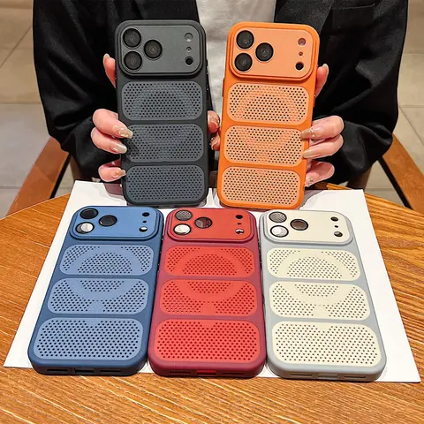 Magnetic Ring Phone Case for Bag Accessories - Breathable Mesh, Heat Dissipation, Slim Shockproof Matte Cover, Lens Protection, Wireless Durable Fingerprint-Resistant Summer Cooling Multi-Color Accessory, Protective, Rectangular