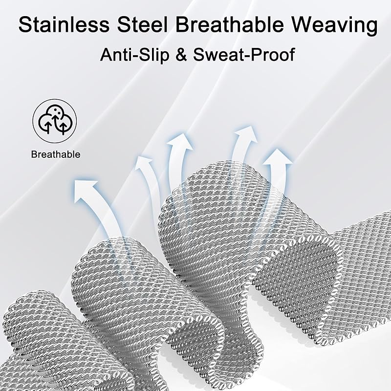 Milanese Loop Stainless Steel Metal Watch Strap, Compatible with Smart Watch 49mm 46mm 45mm 44mm 42mm 41mm 38mm, Premium Metal Replacement Band for Classic Size Wearable Devices