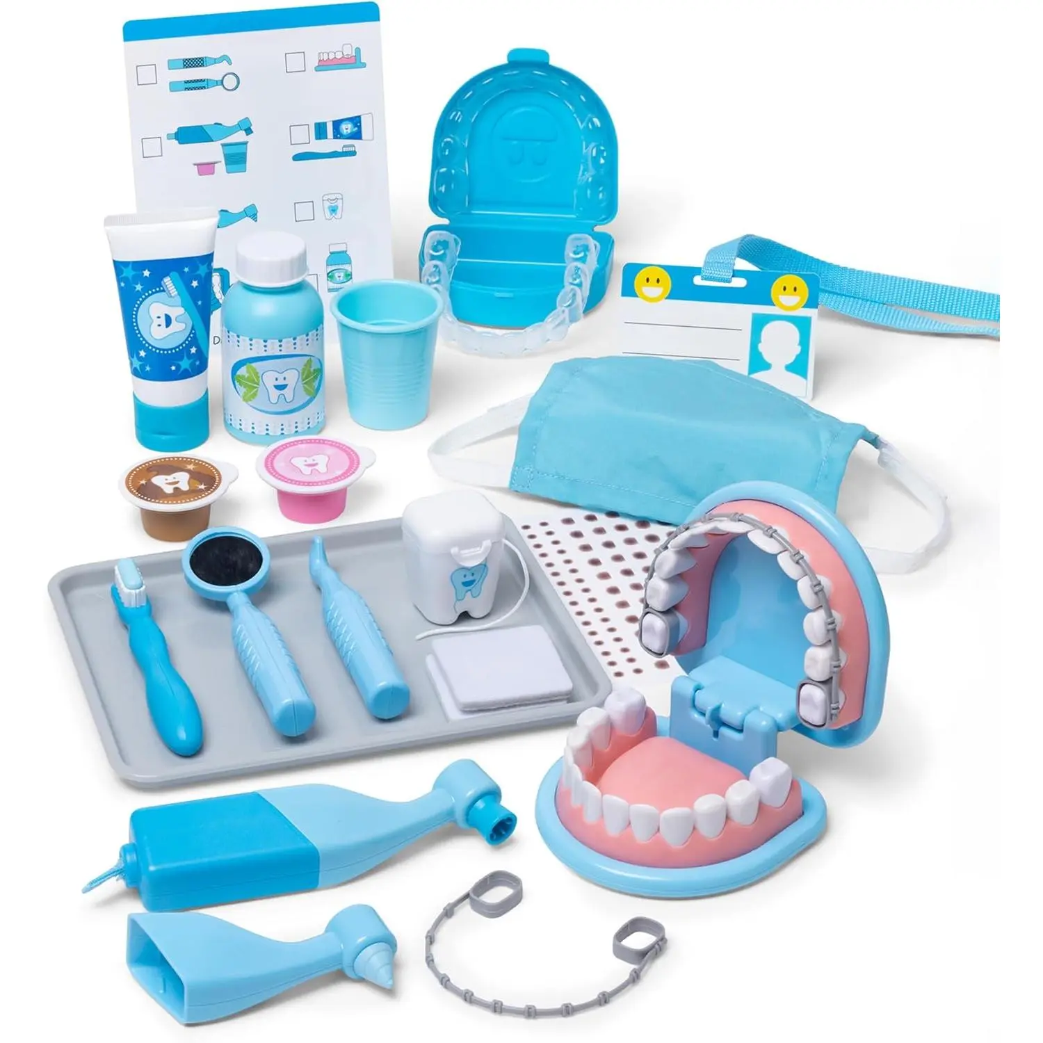 Super Smile Dentist Play Set, 25-Piece Dentist Kit with Oversized Teeth, Large Tools & Accessories, Kids Toys for Girls & Boys 3+