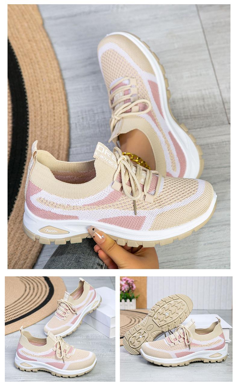 New women's sneakers, fly-knit mesh shoes, low-cut lightweight casual shoes, comfortable and versatile single shoes