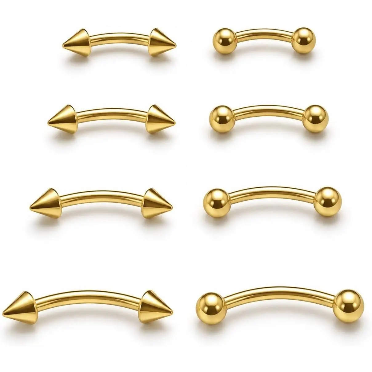 Surgical Steel Curved Barbell Tiny Eyebrow Ring Vertical Labret Lip Ear Rook Navel Belly Button Piercing Jewelry for Women Men 6mm/8mm/10mm/12mmGift