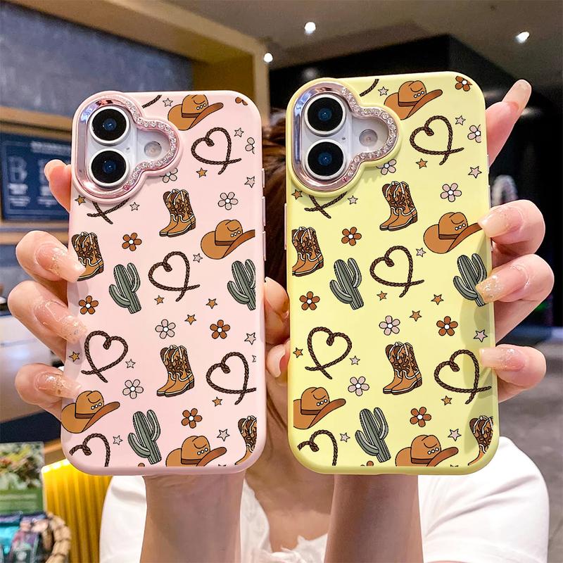 Cowboy Boot Phone Case, Western Bohemian Style, Compatible with iPhone 17/17 Pro/17 Pro Max/17 Air/iPhone 16/16 Pro/16 Plus/16 Pro Max/15/15 Pro Max/15 Pro/11/12/ 13/14 Pro Max/12 mini/13 mini/11 Pro/11 Pro Max/12 Pro/12 Pro Max/13 Pro/13 Pro Max/14 Pro/1