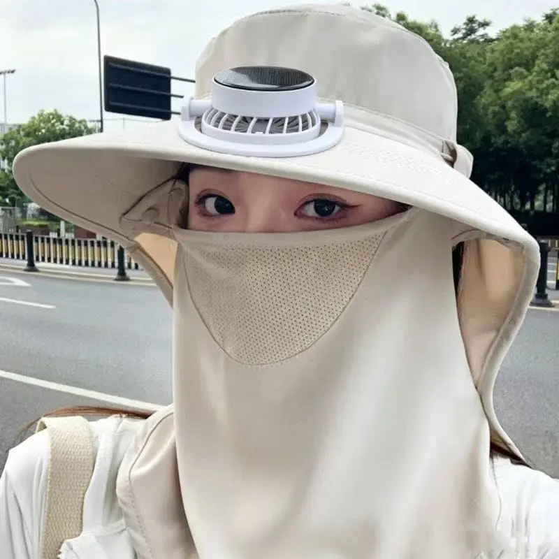 Summer all-round hat breathable face mask neck protection integrated sun hat UV protection outdoor sun hat