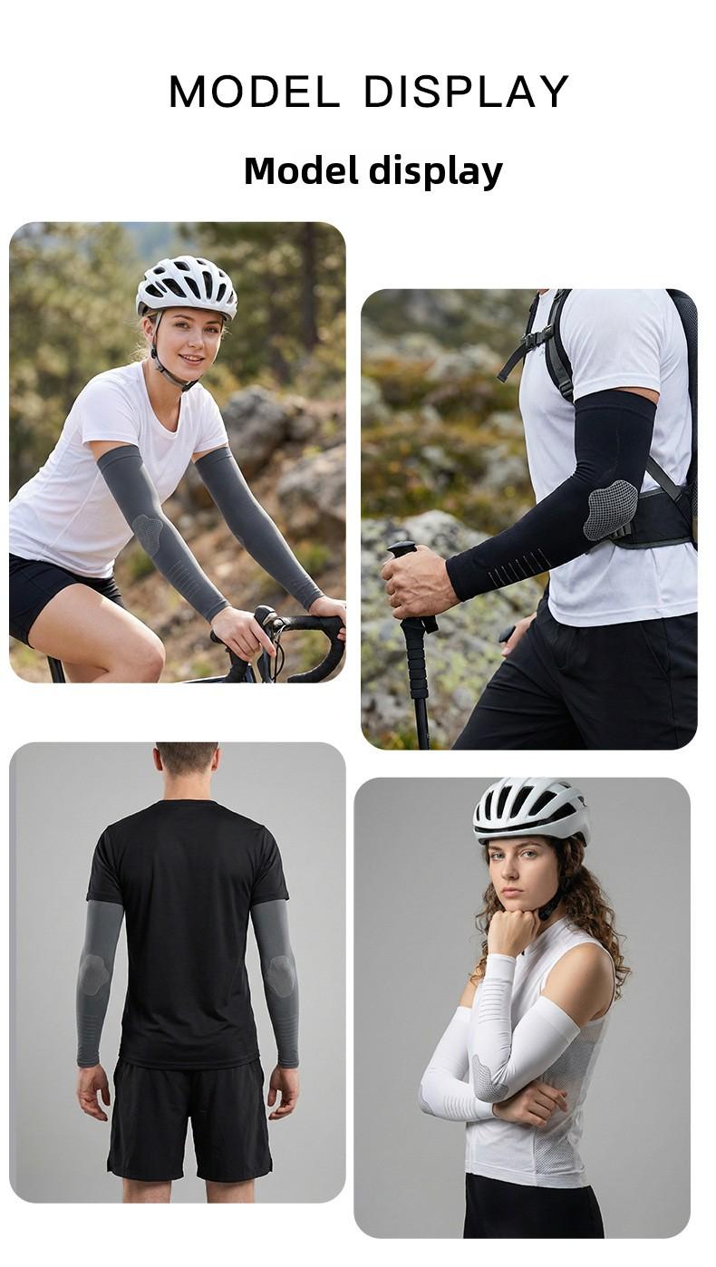Ice Silk Sun Protection Sleeves for Men & Women Summer Outdoor Cycling Fitness Elastic Sleeves with Mesh-like Pattern for Comfort