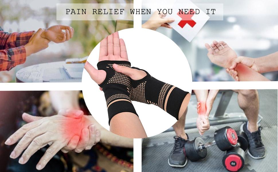 UGEM Copper Wrist Compression Sleeves, Comfortable and Breathable for Arthritis, Workout, Carpal Tunnel, Wrist Support for Women and Men