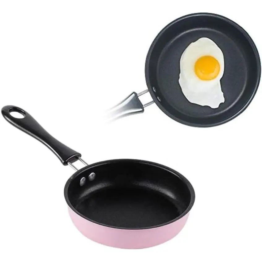 Nonstick Frying Pan 4.9 Inch(12.5cm) Round Egg Pan  Egg Fry Pan Egg Pancake Maker Omelet Mini Dishwasher Safe Cookware Small Egg Skillet, , Portable Pan for Stove Gas Induction Hob