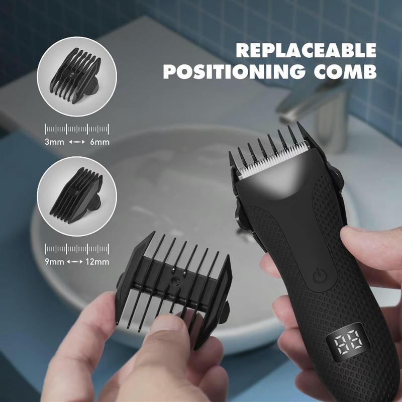 Electric Hair Trimmer, Comfort Rechargeable Hair Clipper, Body Trimmer Machine for Men Waterproof Hair Trimmer Shaving Tool, Body Hair Trimmer Barber Equipment, Electric Shaver Trimmer for Men, Digital Beard Trimmers, Hair Cutting Machines, Winter Gift