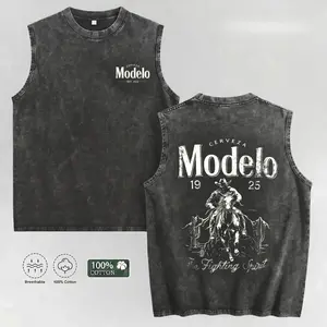 Mens 100 Percent Cotton Vintage Acid Wash Desert Cowboy Graphic Muscle Sleeveless Tank Top Dark Western Grunge Streetwear Relaxed Loose Fit Breathable Casual Summer Rodeo Outdoor Workout Layering Shirt Ideal Birthday Holiday Gift For Adult Cowboy Country