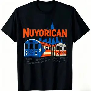 Nuyorican Puerto Rican T-Shirt for Men & Women - NYC Pride Latinx Urban Culture, Cotton Retro Crew Neck Short Sleeve, Subway Map Roots Graphic, Soft Breathable Summer Spring Top, Latin Heritage Month Gift, Machine Washable