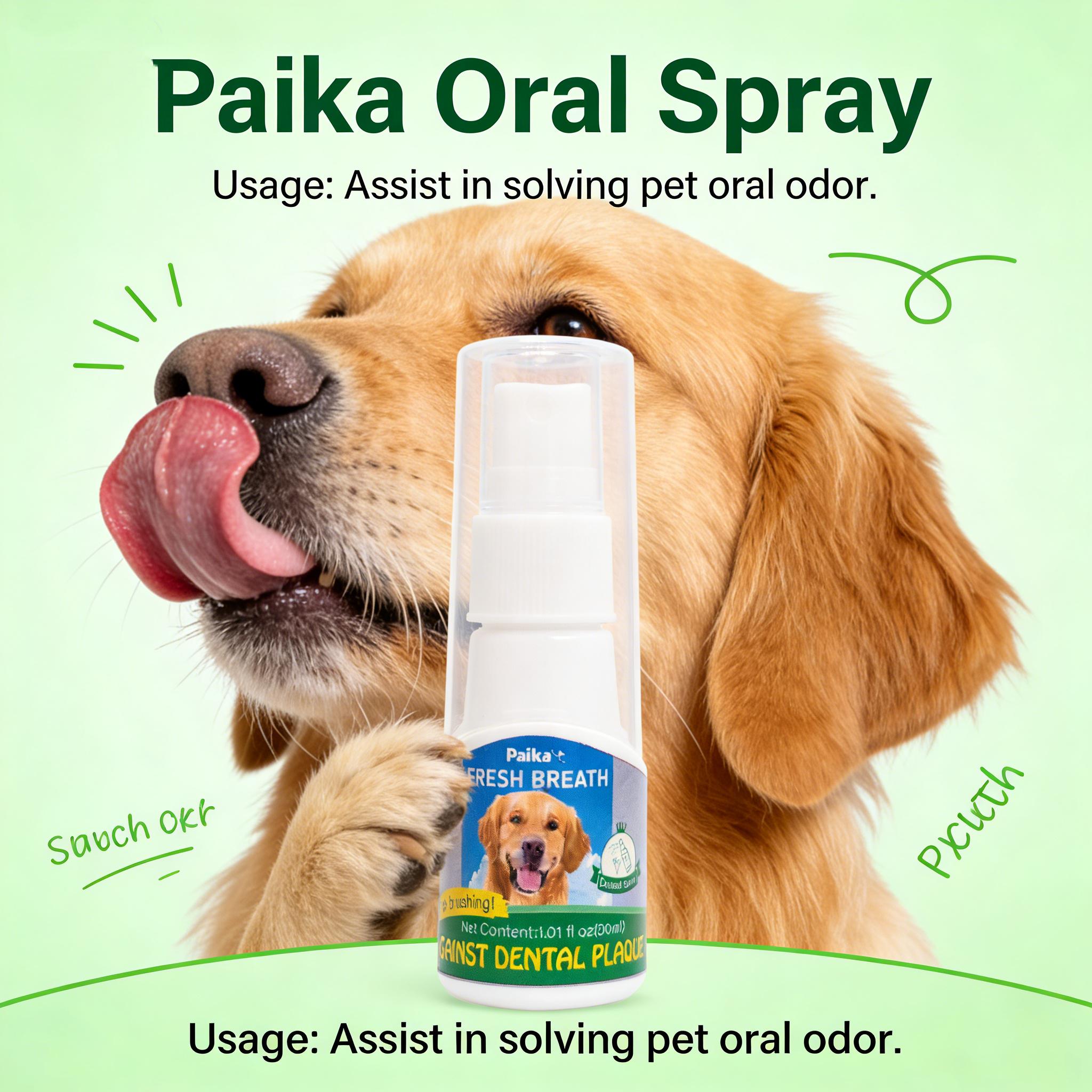 Paika Pet Dog Oral Spray, Liquid Mouth Care for Dogs, Single Item Pack, Ca Prop 65 Compliant, No Harmful Chemicals