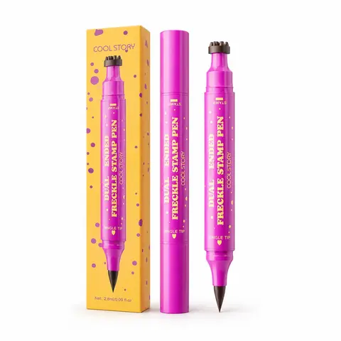 Double-Sided Freckle Pen Multi-Shade Set - Stamp & Blend, Fine Blend Tip, Portable Lightweight Formula for Various Skin Tones, Natural Face Makeup for Daily Wear, Party Use