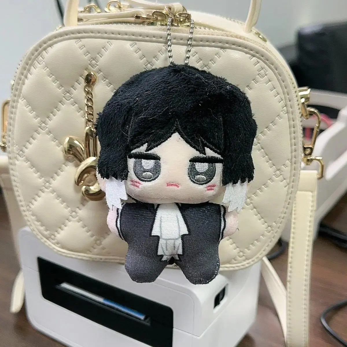 Anime Bungou Stray Dogs Plush Keychain 10CM Dazai Osamu Nakahara Chuuya Soft Stuffed Toys Birthday Gift
