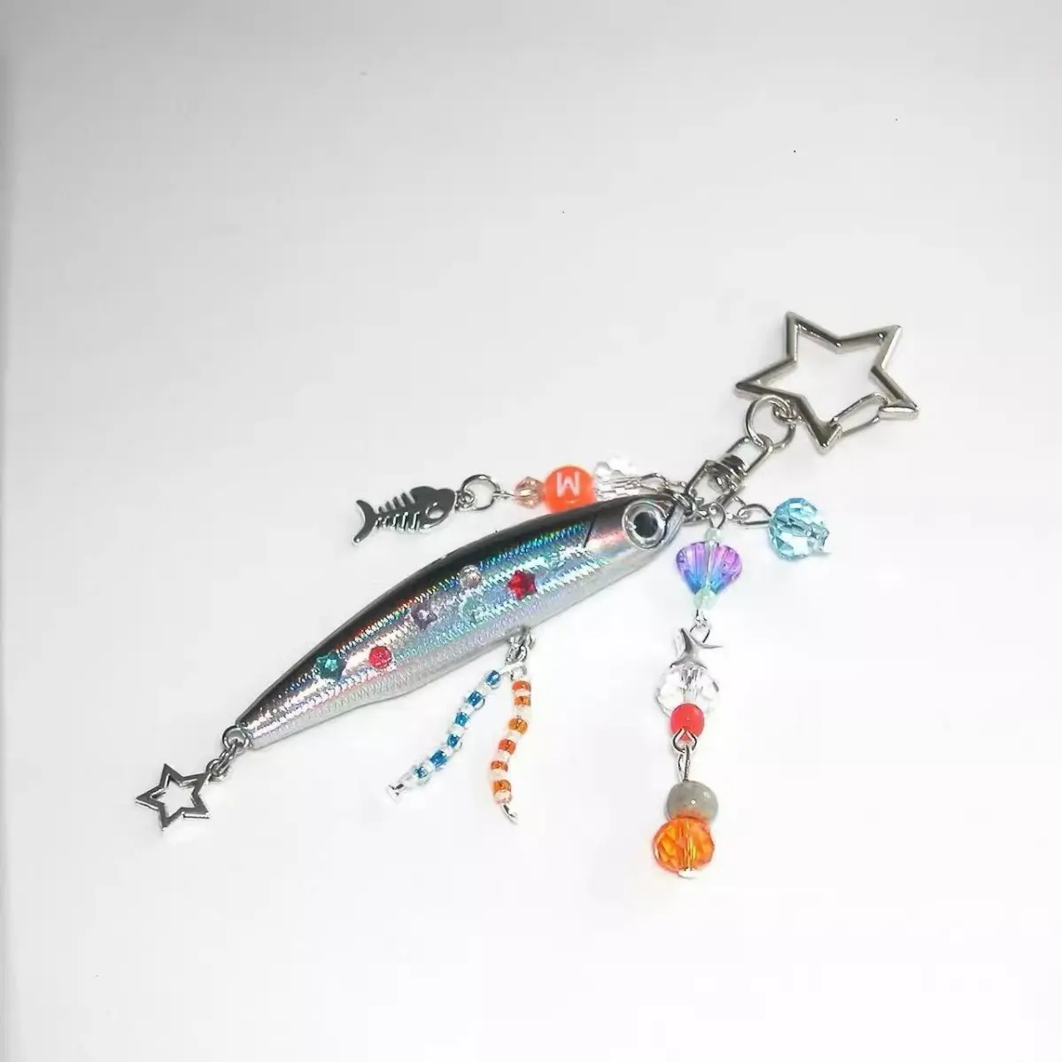 Funny Fish Keychain, Creative Clacky Fish Pencil Lure, Fishing Bag Charm, Decorative Accessory, Unique Gift Idea, Funny Keychains