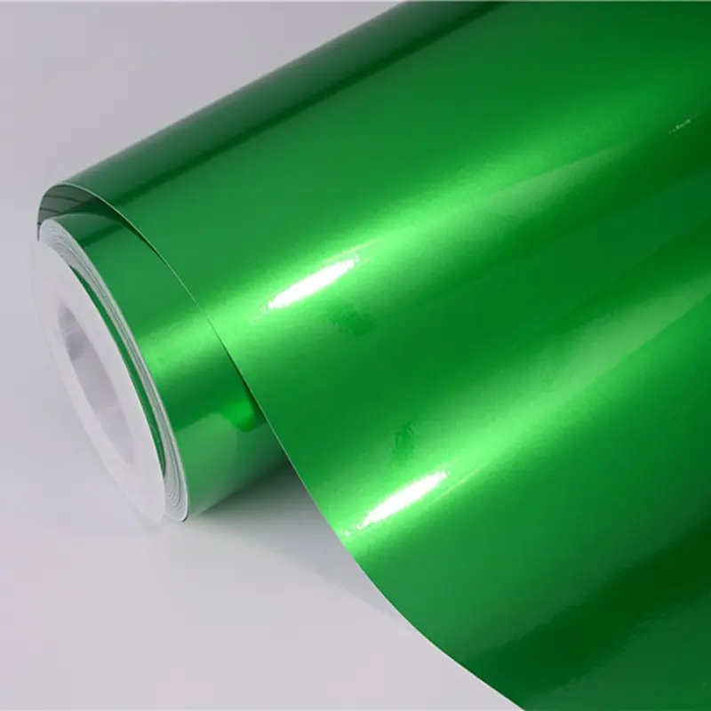Ultra Glossy Amber Green Glitter Metallic Vinyl Wrap Film Roll With Air Release Self Adhesive Car Motorcycle DIY Decal Sticker