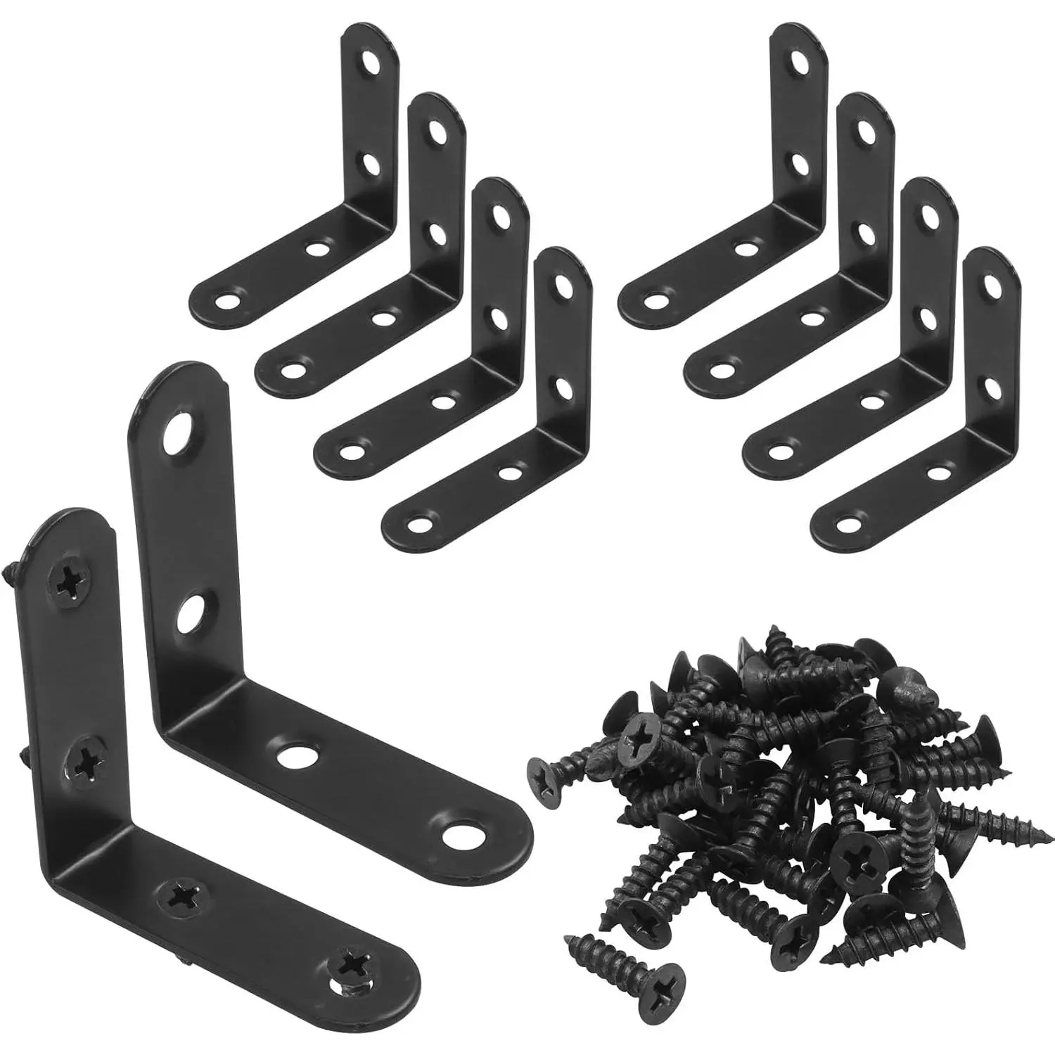 10 count L Bracket Right Angle Corner Brace, 2 x 2 Inch