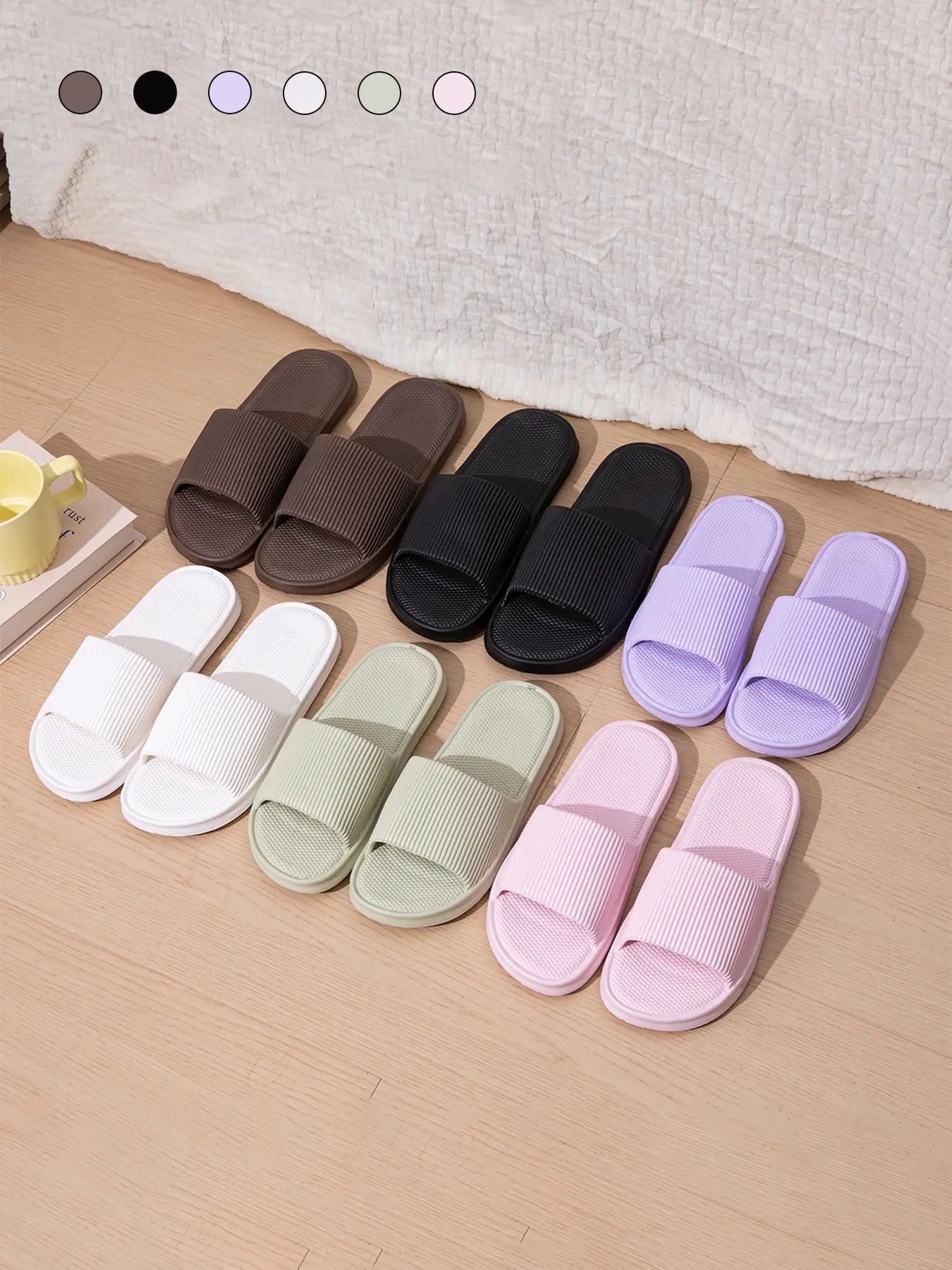 Women's Eva Shower Slippers, Non-Slip Indoor/outdoor Bath, Beach, Pool, Spa Sandals, Casual Slip-On Water Shoes in All Seasons