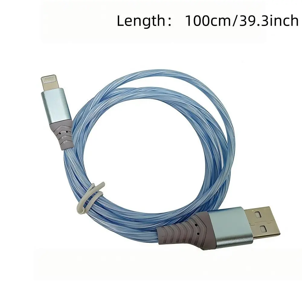LED Glow USB-A to Lightning Data Cable, Cellphone Accessory, Fast Charging & Sync for iPhone 14/13/12/11, 1 Meter Illuminated Charger Cord
