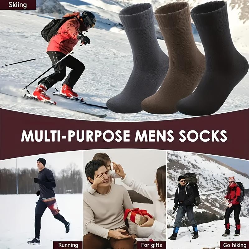 3/10 Pair Winter Thickened Fleece Snow Socks, Men's, Soft Fluffy Warm Boot Socks, Suitable for Outdoor Work, Leisure and Entertainment, Perfect Knitted Gift for Husband, Father and Boyfriend