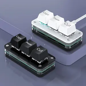 RGB 3 Keys Macro Programming Mini Keyboard for Photoshop Gaming Hotswap Programming Keypad Copy Paste Mini Button Macropad