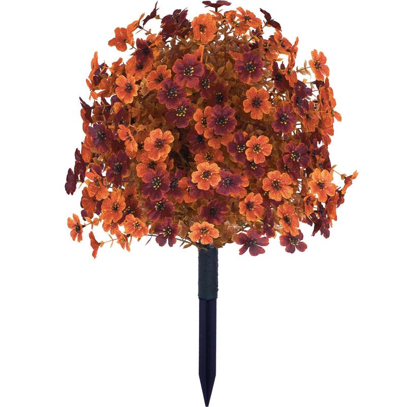 Artificial Flowers for Outdoor Indoor Garden Home Decoration, Faux Flower Daisy with Eucalyptus Leaves Fake Plants Greenery Boxwood Porch Patio