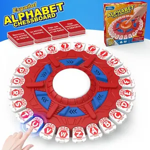 New 24-Key Fun Fast-Paced Alphabet Game, Spanish Alphabet Version, Halloween Christmas Party Interactive Tabletop Game, Crazy Alphabet Educational Board Game