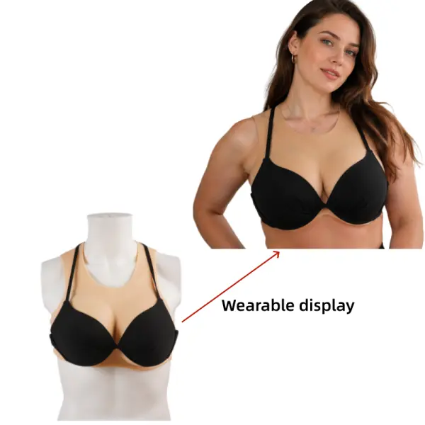 Silicone Breast Forms Breastplate B-G Cup False Breast Chest Plate Hollow Back for Crossdresser Drag Cosplay Costume Party Performance Womenswear Bra Breathable Outfit