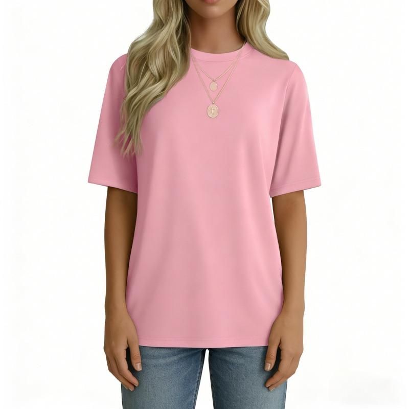 100% cotton,Women's Half Sleeve T Shirts,Short  Sleeve Basic Crew Neck Tops,Elbow Length Casual Loose Fit Summer Tees, comfortable, oversized