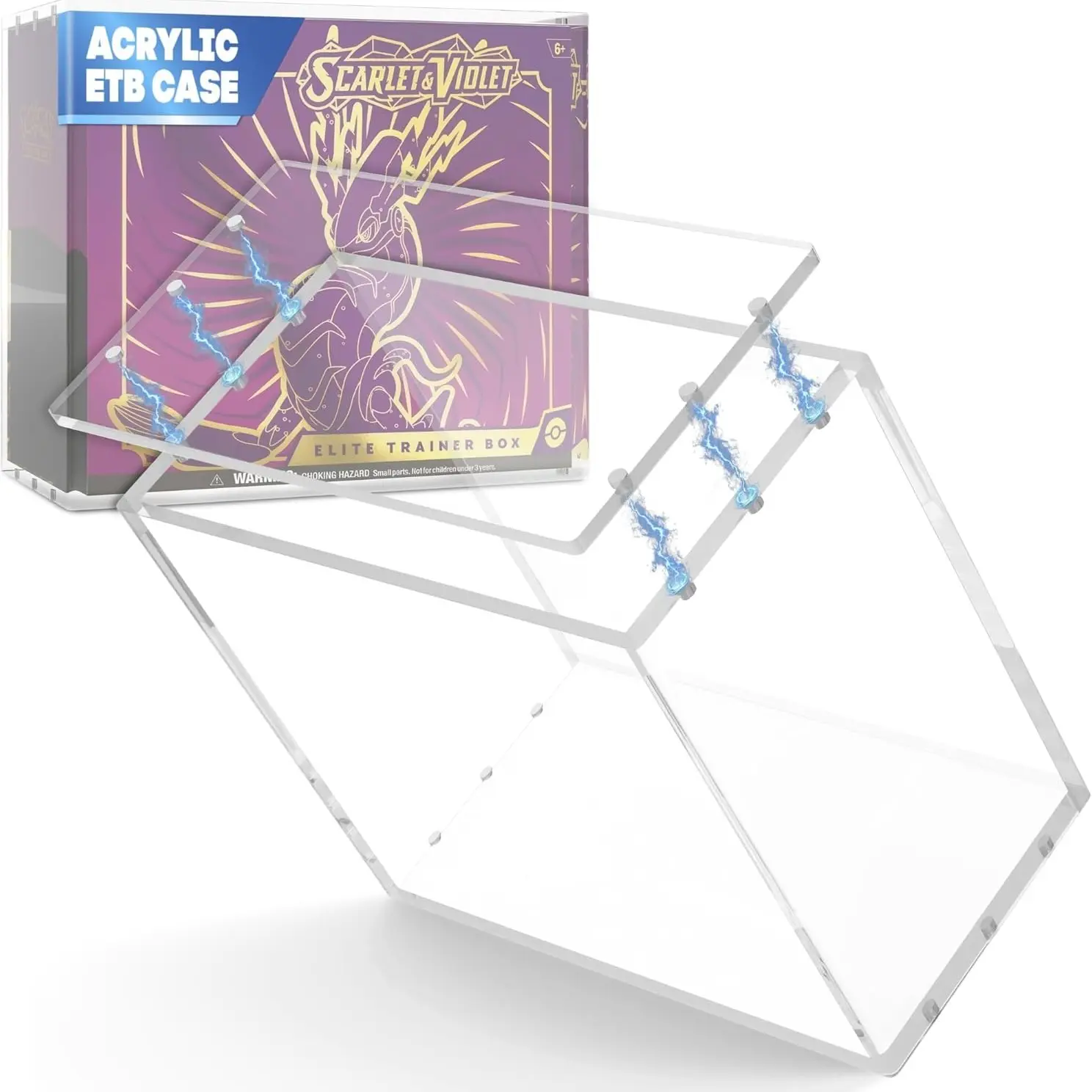 Stackable Acrylic Display Case, Compatible with Etb High-Quality Rectangular Storage Box, Trading Card Storage, TCG Storage, Cards Storage, Magnetic Closure Design, Transparent Durable Organizer