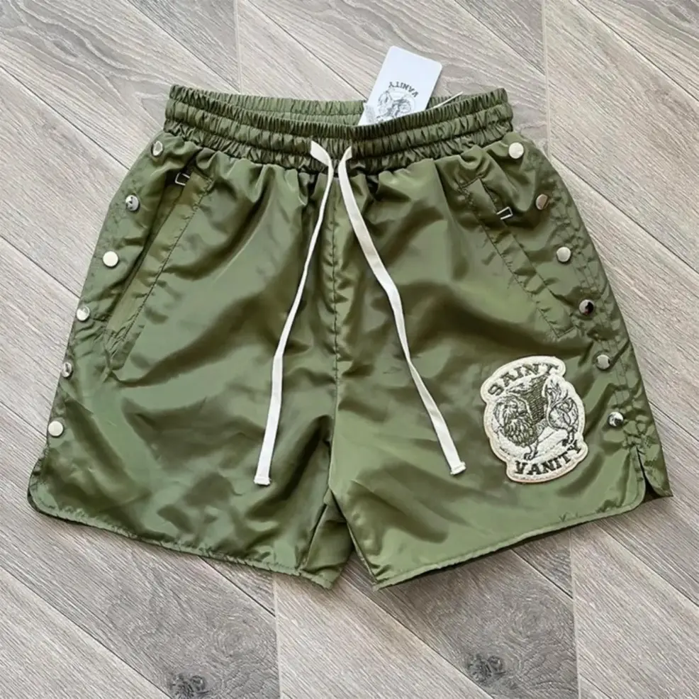 Men's Sporty Chic Athletic Shorts, Casual Cotton Streetwear with Embroidery, Breathable Loose Fit Gym Wear with Knot Drawstring, Father's Day, Universal, Colorblock, Elastic Waist