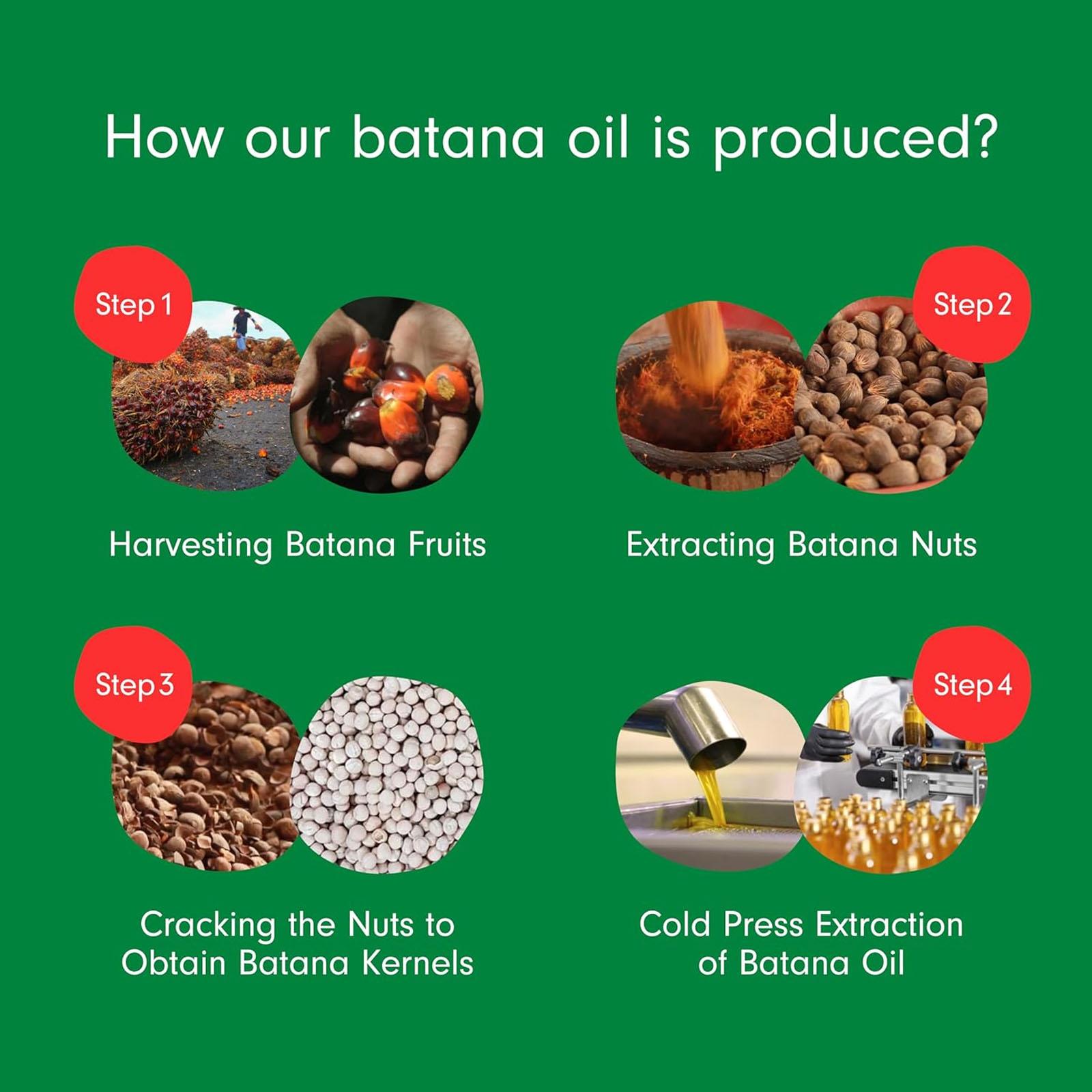 Batana Oil Hair Care Set - Hair Growth Bundle - Unrefined Batana Oil From Honduras To Achieve Thicker, Moisturizing Scalp Care, for Women Men, Nourishes The Hair Shaft, Fights Frizz, Haircare Solution, Mini Travel Set