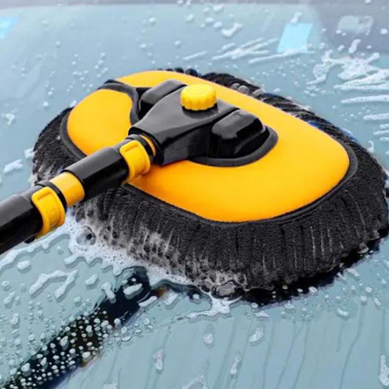 Car Cleaning Brushes, Telescoping Long Handle Car Wash Brush with Adjustable Mop Length, Cleaning Mop for Car Windows, Tire, Roof, Car Cleaning Tool