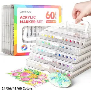 Languo Acrylic Marker Set, Soft Brush Tips, Quick-Dry, Layering & Coverage, Large Capacity, Art Supplies for Artists & Students