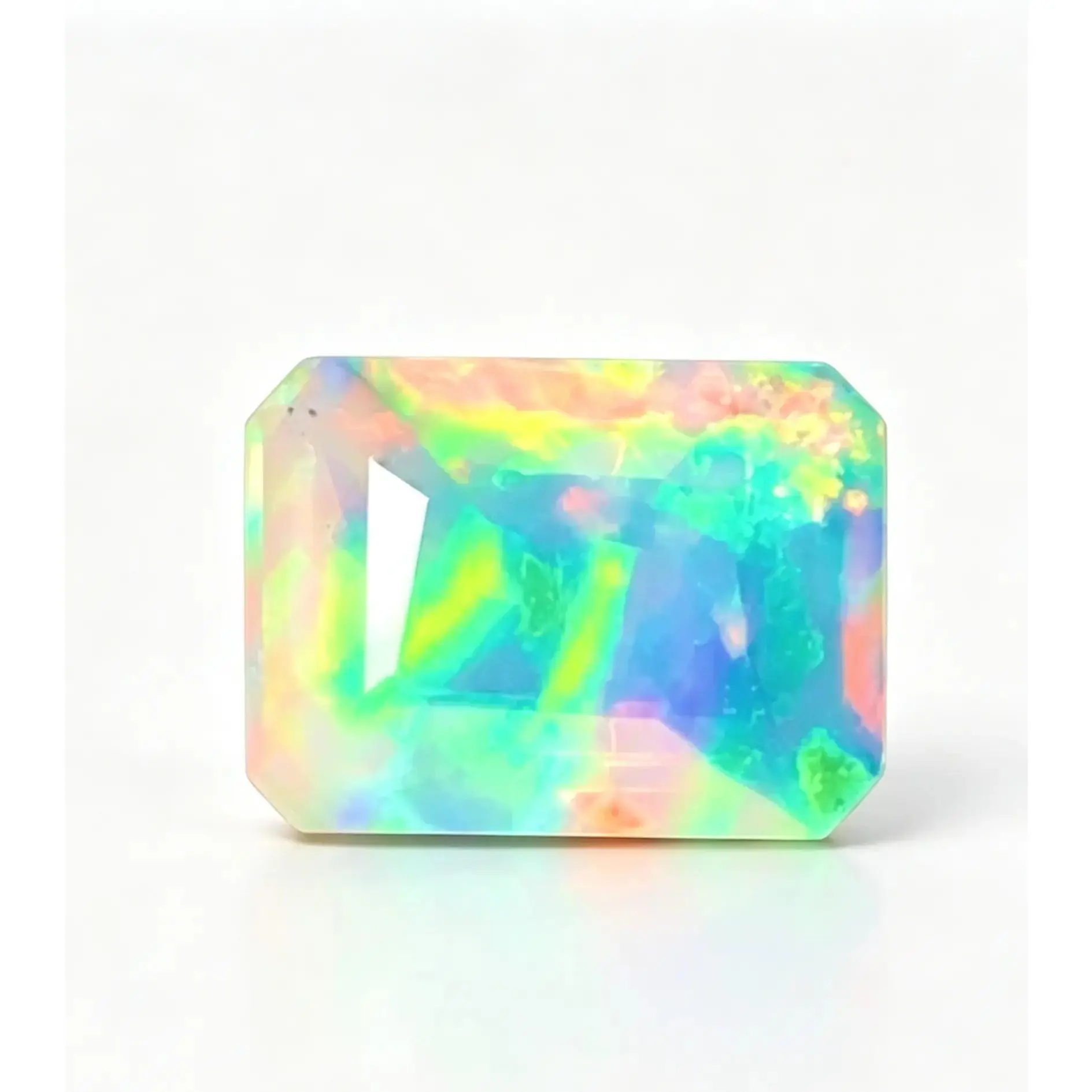 Rectangular Natural Emerald Cut Opal Gem, Certified Artificial Gemstone for Jewelry Accessories & Derivatives