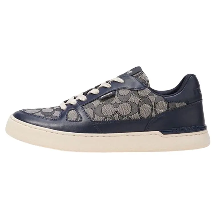 COACH Clip Low-Top Lace-Up Fashion Sneakers for Men in Blue-Gray Verifiable, with credentials and supporting global authentication