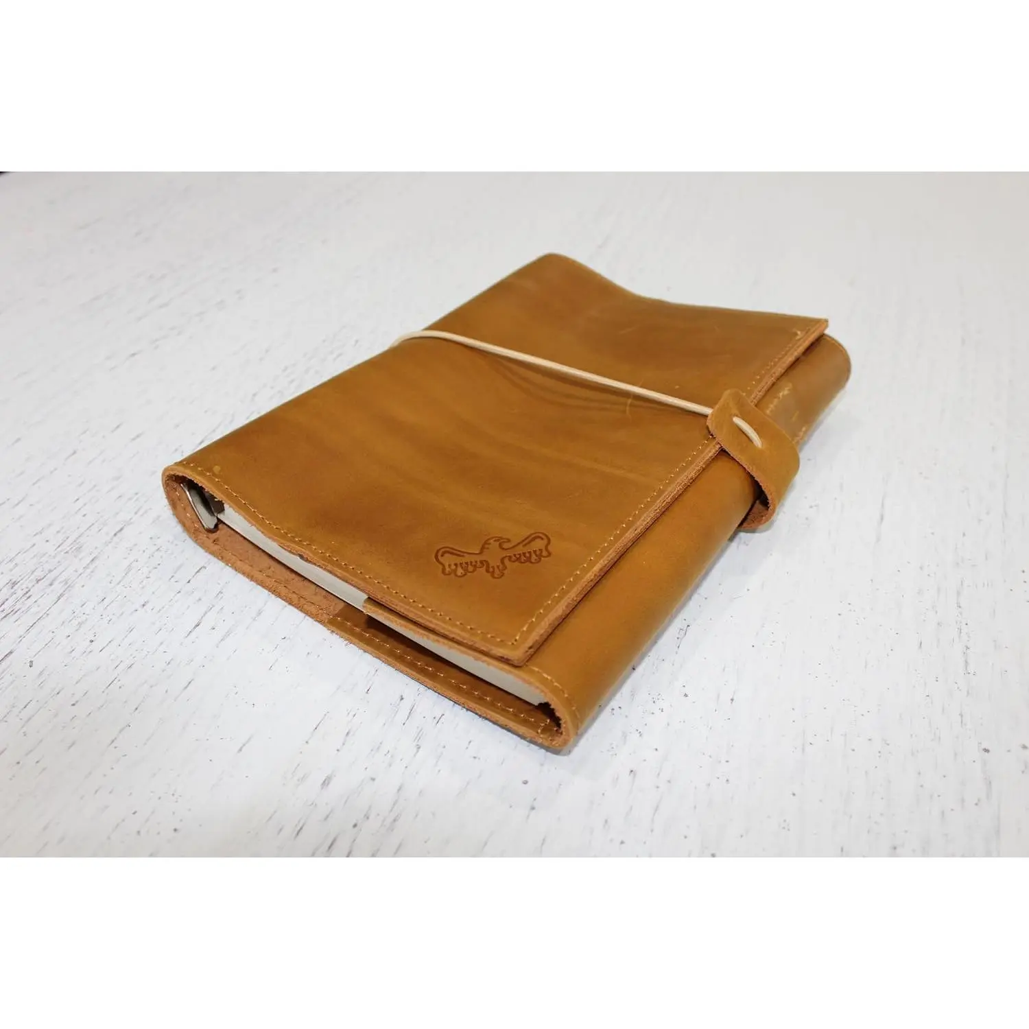 Red Team Sauce Rustic A5 Leather Binder Journal – 9x6.5" Refillable 6-Ring Organizer with Pockets & USB Holders –   Notebook – Compatible with Wanderings & Other A5 Inserts – Includes Free Ballpoint Pen & 100 Pages