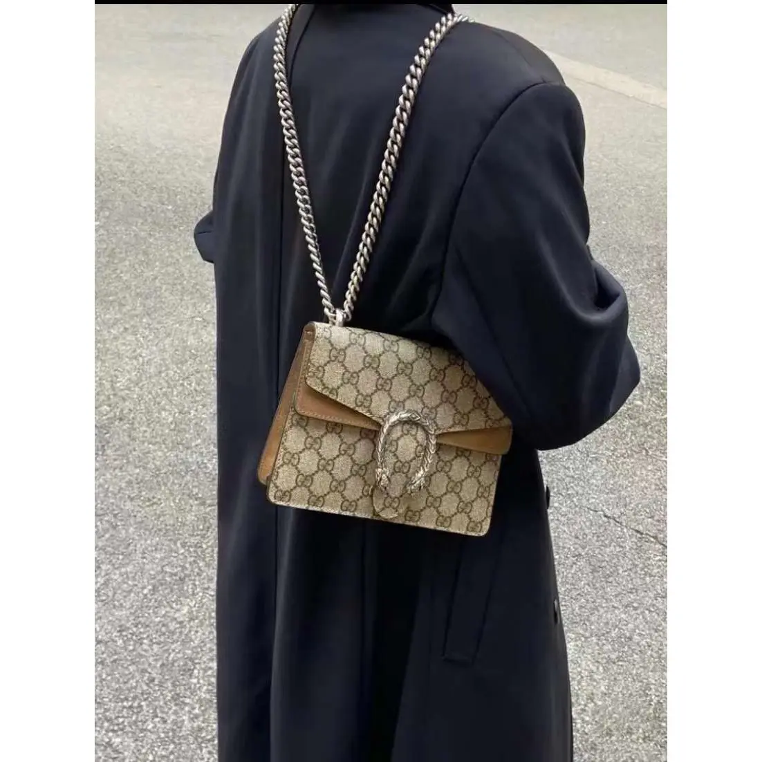 Pre-owned GUCCI Dionysus Mini Small Crossbody Shoulder Bag GG Monogram Tiger Head Closure Women Luxury Handbag/ 20260520032