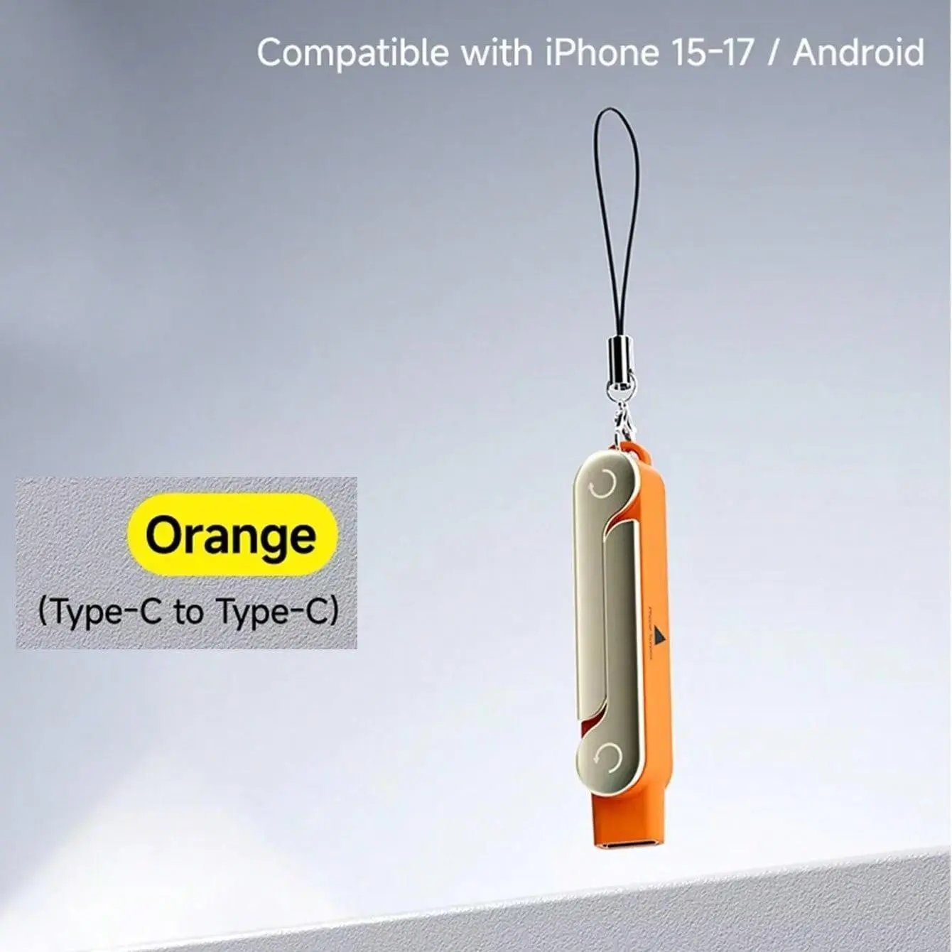 240W 2-in-1 Fast Usb Charging Cable, Black & Orange Color, Foldable Type-C to Type-C Charging Cord With Phone & Tablet Stand, Electronic Mobile Accessory