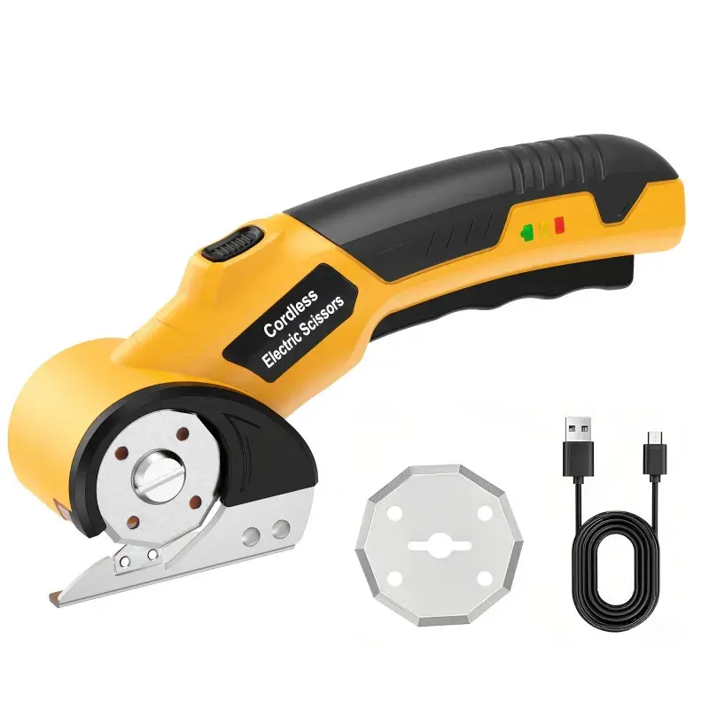 Cordless Multifunctional Electric Scissors--Suitable for cutting various materials such as carpet, leather, paper, fabric, etc., with a powerful rechargeable design, compact and easy to use, ideal for home DIY