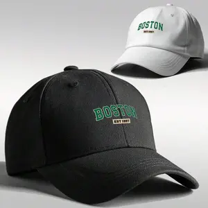 1PC Baseball Cap With Boston Print, Sun Protection, Lightweight, Breathable Polyester, Suitable For Running, Hiking, Traveling, Perfect For Spring& Summer& Fall, Ideal Choice For Gifts, Unisex Adjustable Snapback Hat For Men& Women