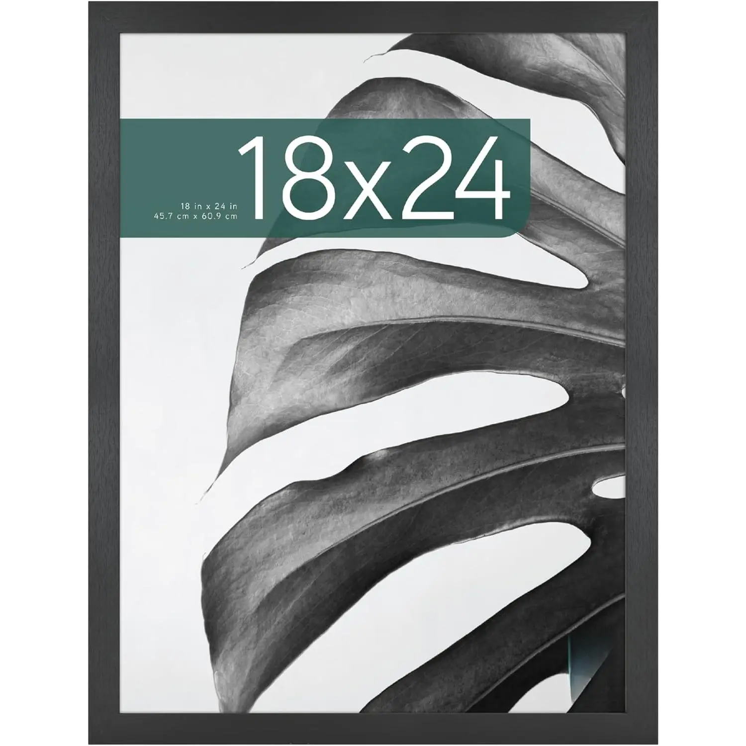 Black Woodgrain MDF 18x24 Poster Frame - Single Pack, Vertical/Horizontal Wall Mount Photo Frame for Home Decor, Room Decor, Art Prints (Home Supplies), 1-Pack