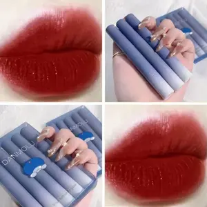 Lipstick Set 5 Colors Matte Long Lasting Waterproof Non-Stick Cup Lip Glaze Not Easy To Fade Red Lips Lip Tint Cosmetic Makeup