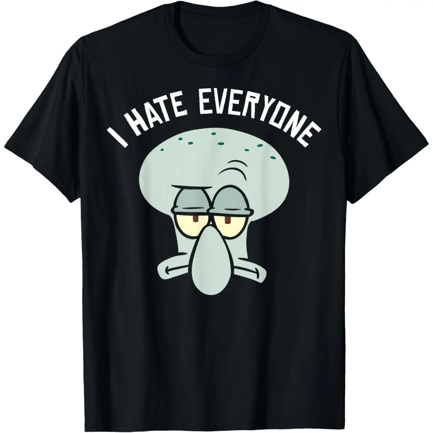 Unisex 100% Cotton Short Sleeve "I Hate Everyone" Funny Squid Character Inspired Graphic T-Shirt, Sarcastic Humor Tee, Cartoon Fan Gift Shirt, Soft Comfortable Casual Wear