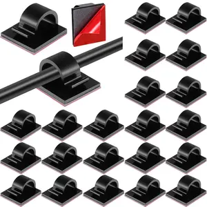 60 Pieces Mini Cable Clips Hooks Christmas Light Clips Self Adhesive Light Hooks Cord Clips for Desk Outdoor String Lights(Small,Black)fidget toys
