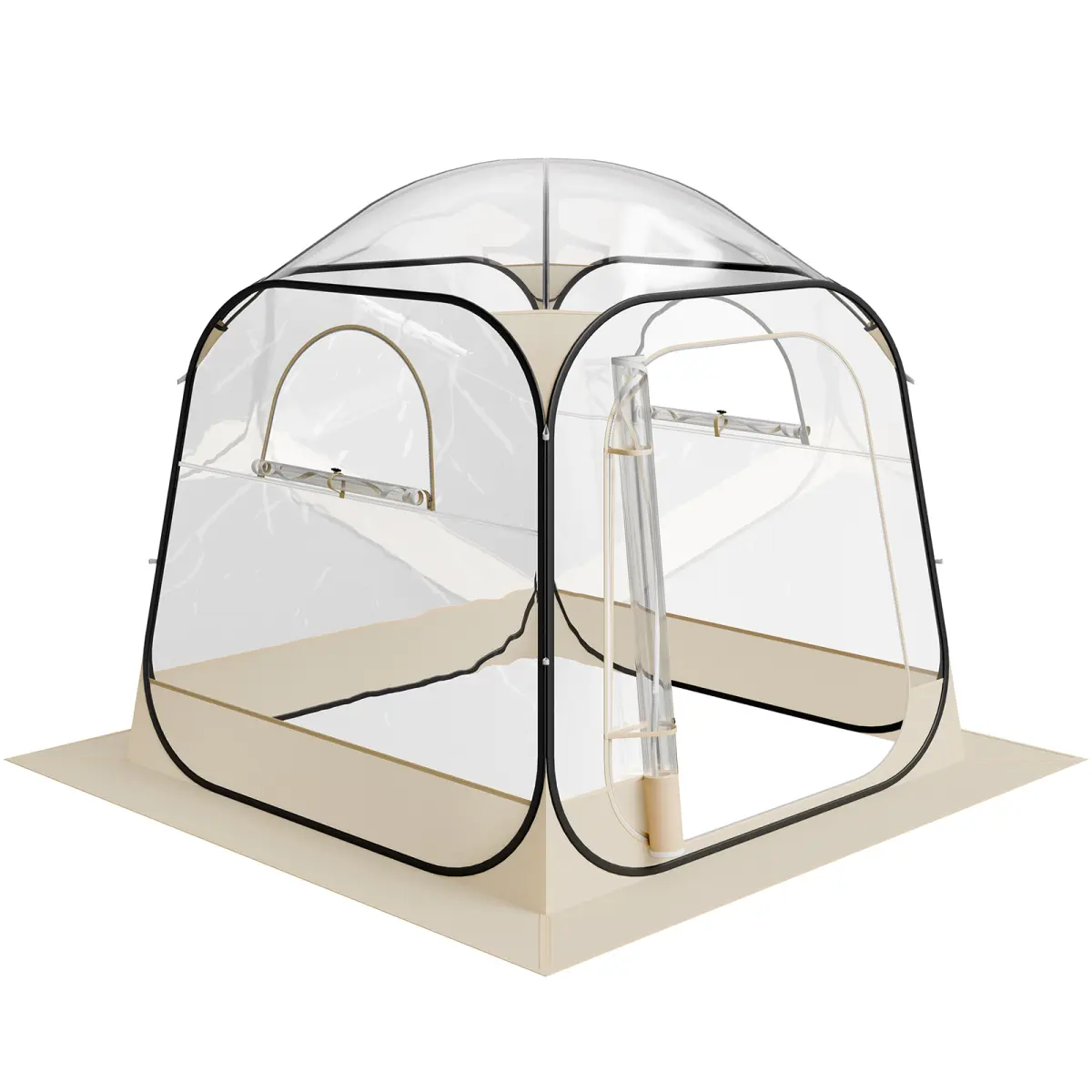 Pop up Sports Tent, 72x72 in Clear Bubble Tent for 2-4 Persons, Waterproof Outdoor Pod with Floor Mat & Top Cover, Garden Igloo Dome Tents Camping Shelter for Events Fishing Cheering On-Site