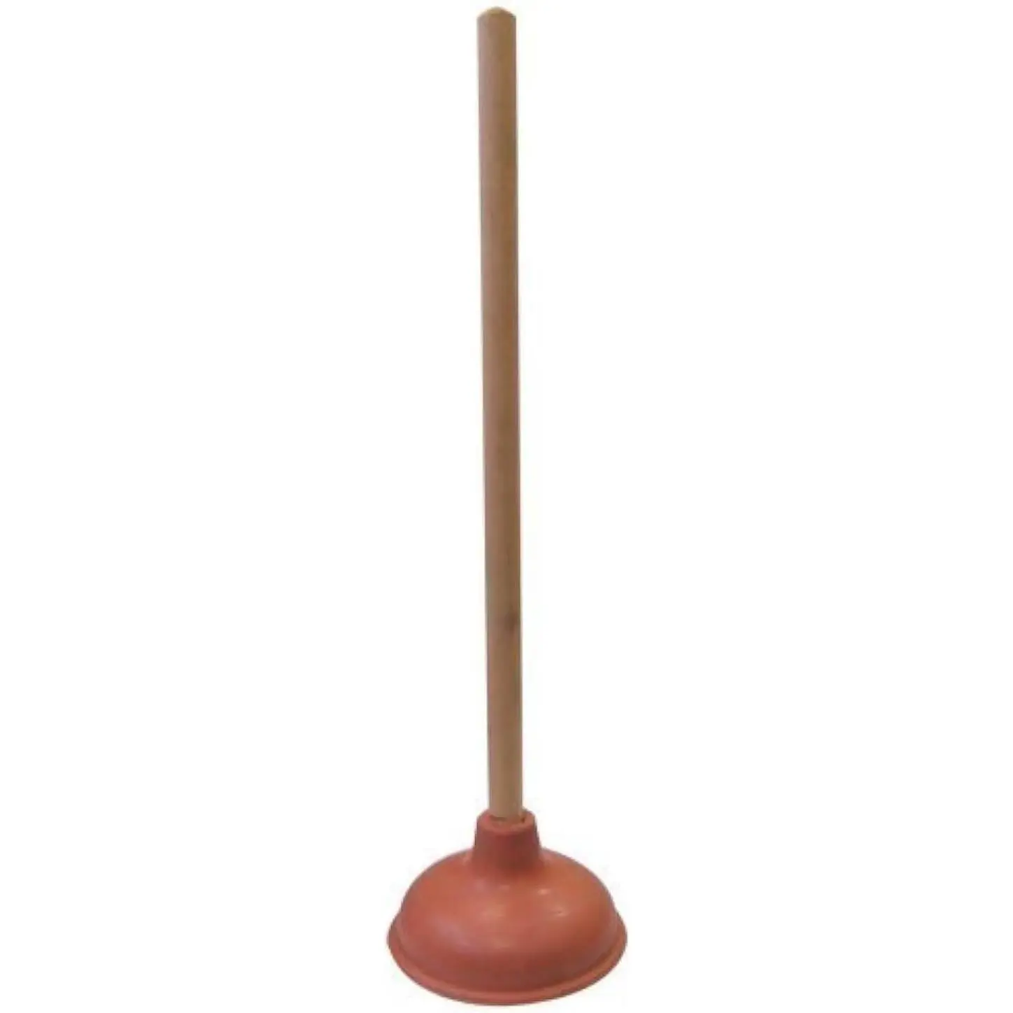 Supply Guru Household Heavy-Duty Rubber Force Cup Toilet Plunger, 18in Long Wooden Handle, Fixes Clogged Toilets & Drains (1, Original Version)