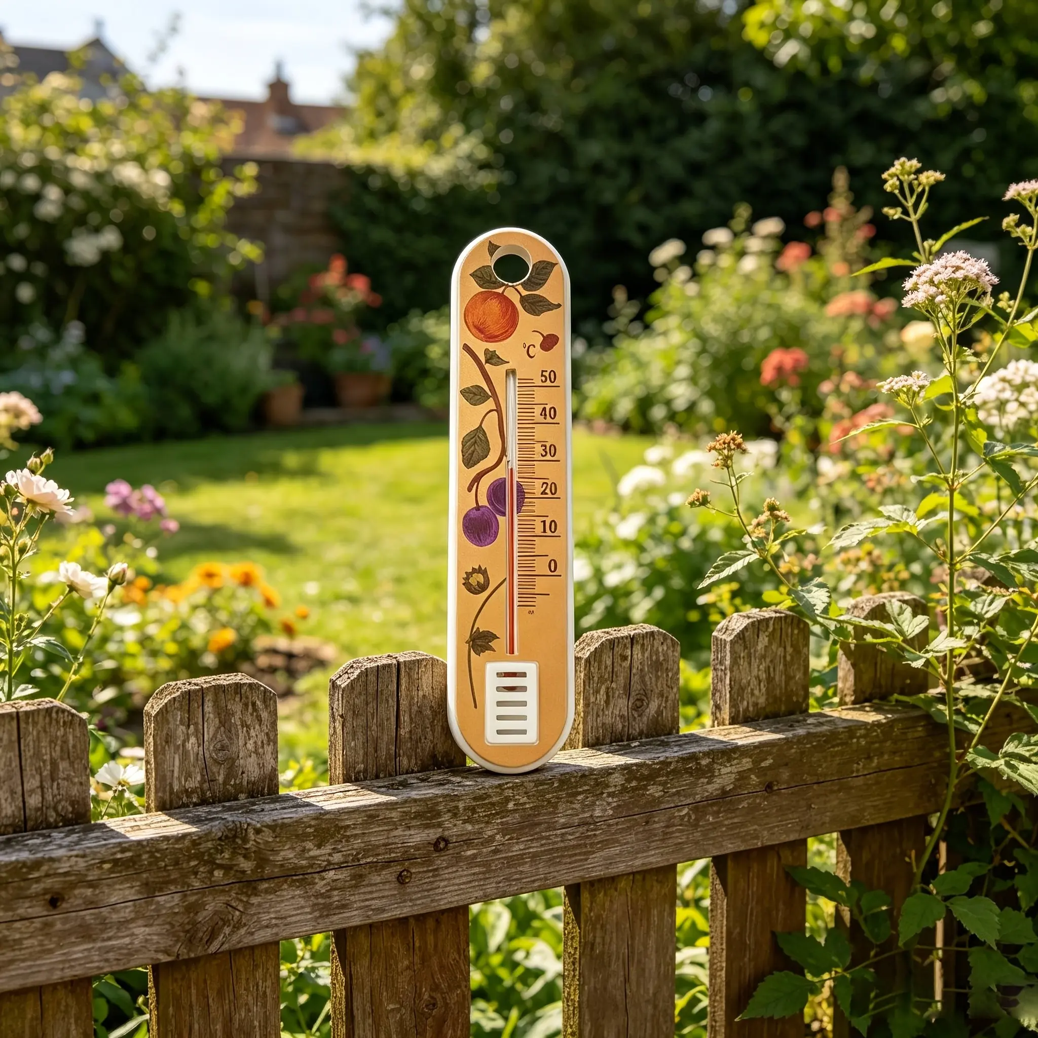 Wall-Mounted Indoor Outdoor Thermometer, Color Changing Liquid, Accurate Temp & Humidity, Durable Abs Material, No Assembly Needed