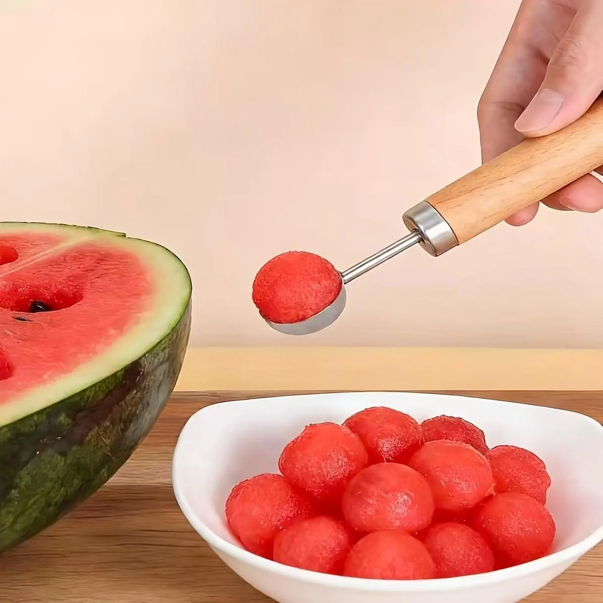 Kitchen Stainless Steel Fruit Scoop, Watermelon Cutter, Fruit Baller, Ice Cream Scoop, and Fruit Slicer for Home Use