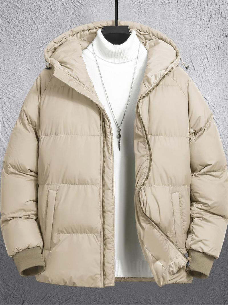 Men's Plain Pocket Zip Up Thick Warm Hooded Puffer Coat, Regular Fit Long Sleeve Padded Winter Coat, Menswear, Cold Weather Gear, Mens Clothing, Jackets for Men, Jackets, Men's Clothing Men's Plain Pocket Zip Up Thick Warm Hooded Puffer Coat, Regular Fit Long Sleeve Padded Winter Coat, Menswear, Cold Weather Gear, Mens Clothing, Jackets for Men, Jackets, Men's Clothing